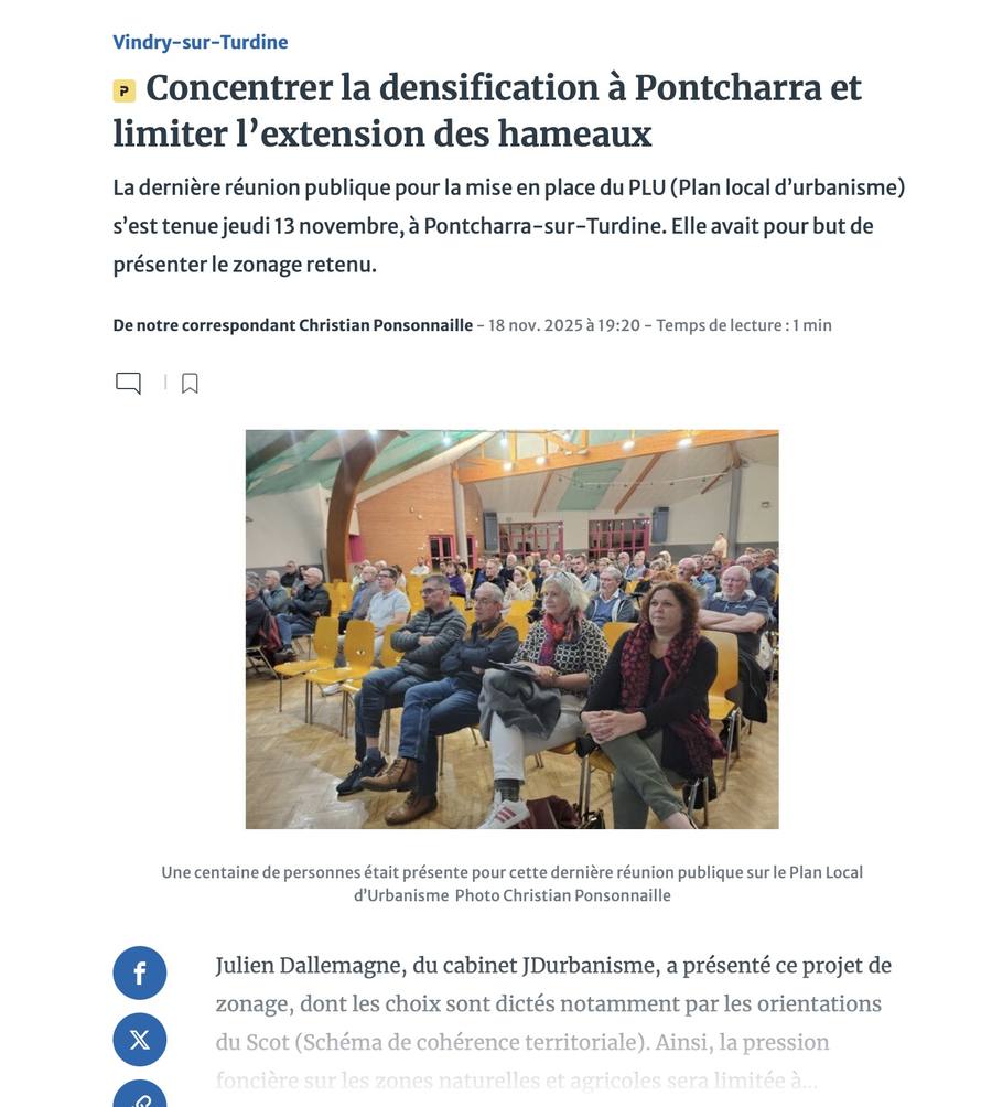 Concentrer la densification à Pontcharra et limiter l'extension des hameaux